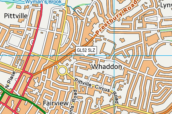 GL52 5LZ map - OS VectorMap District (Ordnance Survey)