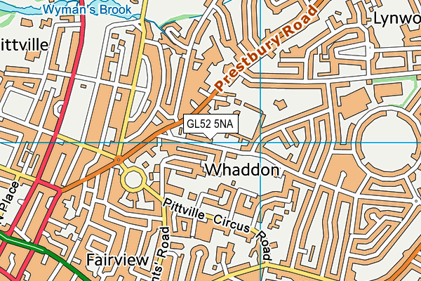 Cheltenham Town Fc (Whaddon Road) map (GL52 5NA) - OS VectorMap District (Ordnance Survey)