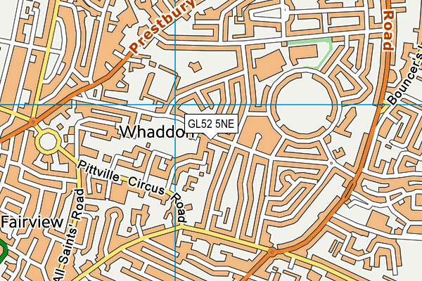 GL52 5NE map - OS VectorMap District (Ordnance Survey)