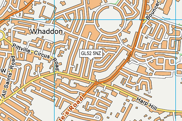 GL52 5NZ map - OS VectorMap District (Ordnance Survey)