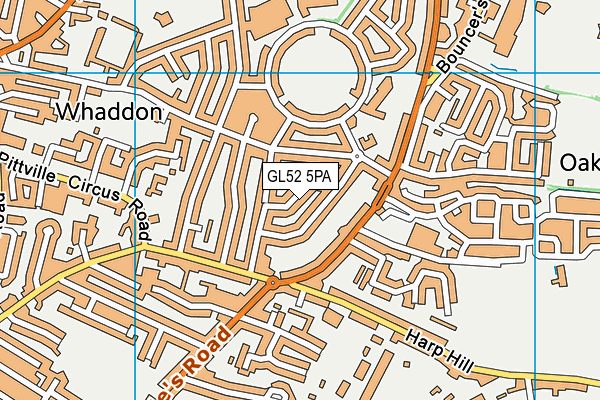 GL52 5PA map - OS VectorMap District (Ordnance Survey)