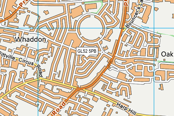 GL52 5PB map - OS VectorMap District (Ordnance Survey)