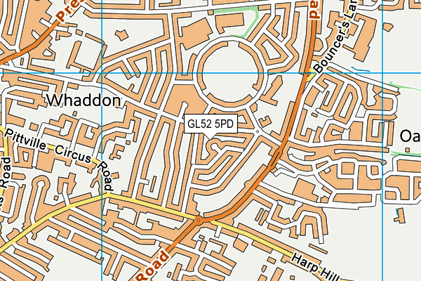 GL52 5PD map - OS VectorMap District (Ordnance Survey)