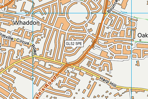 GL52 5PE map - OS VectorMap District (Ordnance Survey)