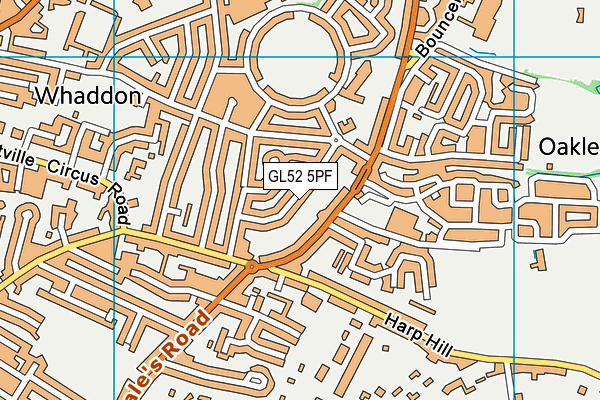 GL52 5PF map - OS VectorMap District (Ordnance Survey)