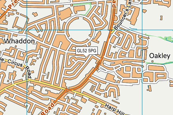 GL52 5PG map - OS VectorMap District (Ordnance Survey)