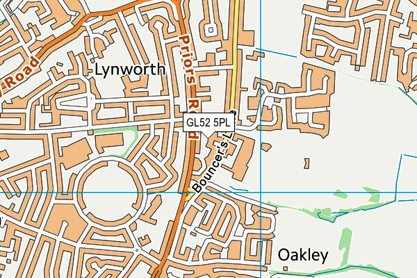 GL52 5PL map - OS VectorMap District (Ordnance Survey)