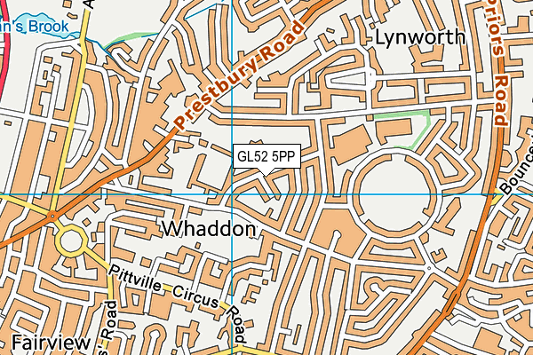 GL52 5PP map - OS VectorMap District (Ordnance Survey)