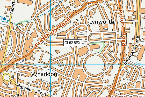 GL52 5PX map - OS VectorMap District (Ordnance Survey)