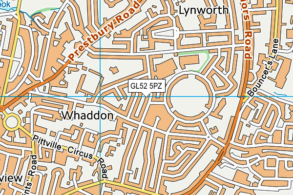 GL52 5PZ map - OS VectorMap District (Ordnance Survey)