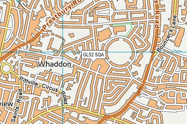 GL52 5QA map - OS VectorMap District (Ordnance Survey)