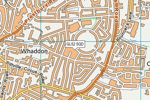 GL52 5QD map - OS VectorMap District (Ordnance Survey)