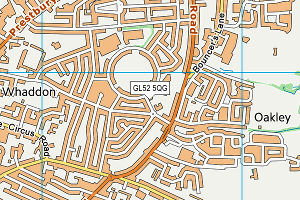 GL52 5QG map - OS VectorMap District (Ordnance Survey)