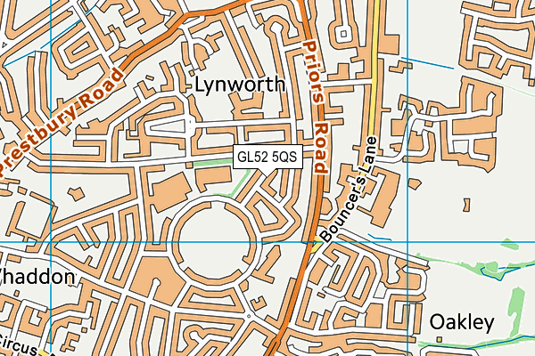 GL52 5QS map - OS VectorMap District (Ordnance Survey)