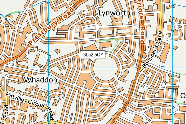 GL52 5QY map - OS VectorMap District (Ordnance Survey)