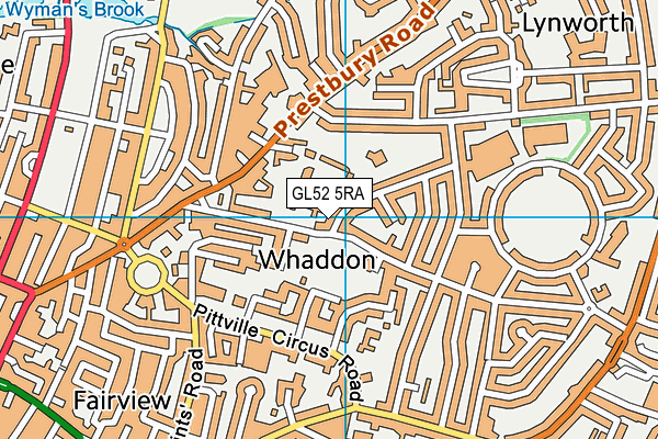 Whaddon Recreation Ground map (GL52 5RA) - OS VectorMap District (Ordnance Survey)