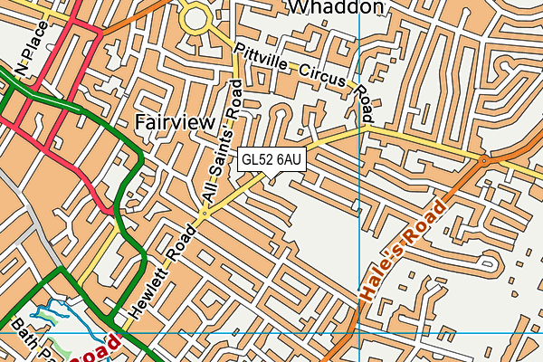 GL52 6AU map - OS VectorMap District (Ordnance Survey)