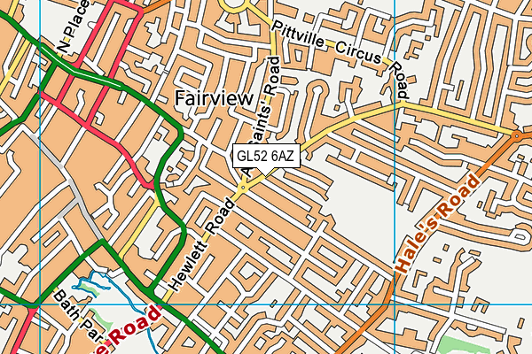 GL52 6AZ map - OS VectorMap District (Ordnance Survey)
