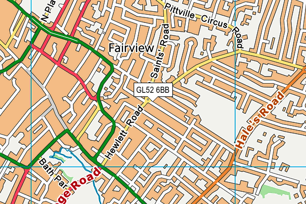 GL52 6BB map - OS VectorMap District (Ordnance Survey)