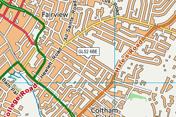 Cheltenham Cricket Club map (GL52 6BE) - OS VectorMap District (Ordnance Survey)