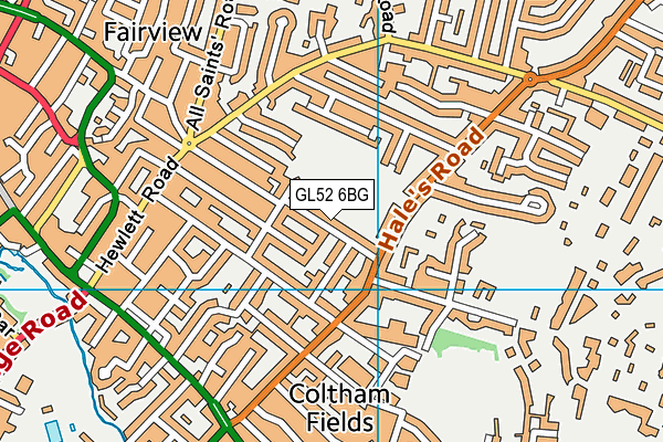 GL52 6BG map - OS VectorMap District (Ordnance Survey)