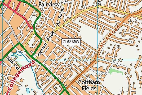 GL52 6BW map - OS VectorMap District (Ordnance Survey)