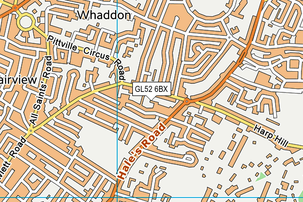 GL52 6BX map - OS VectorMap District (Ordnance Survey)