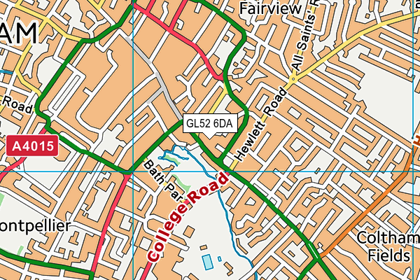 GL52 6DA map - OS VectorMap District (Ordnance Survey)