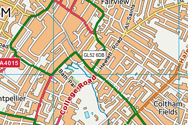GL52 6DB map - OS VectorMap District (Ordnance Survey)