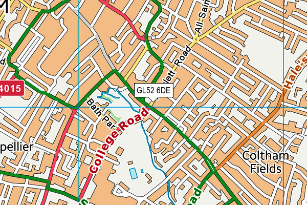 GL52 6DE map - OS VectorMap District (Ordnance Survey)