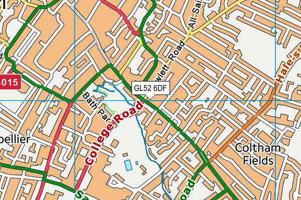 GL52 6DF map - OS VectorMap District (Ordnance Survey)