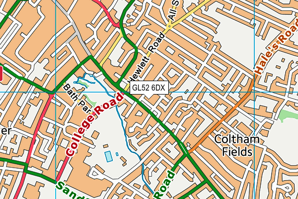GL52 6DX map - OS VectorMap District (Ordnance Survey)