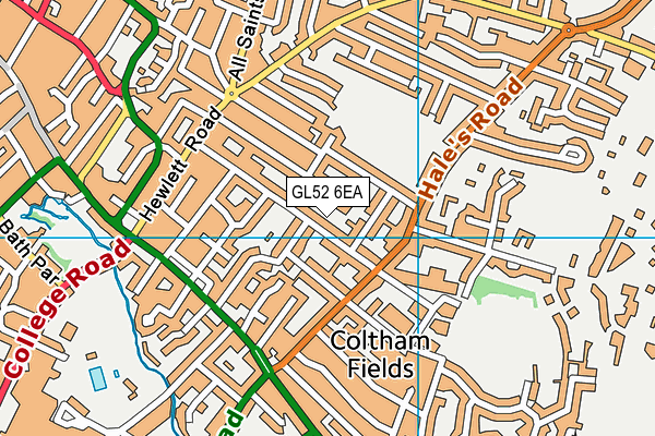 GL52 6EA map - OS VectorMap District (Ordnance Survey)