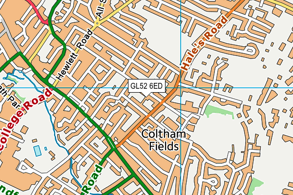 GL52 6ED map - OS VectorMap District (Ordnance Survey)