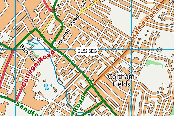 GL52 6EG map - OS VectorMap District (Ordnance Survey)