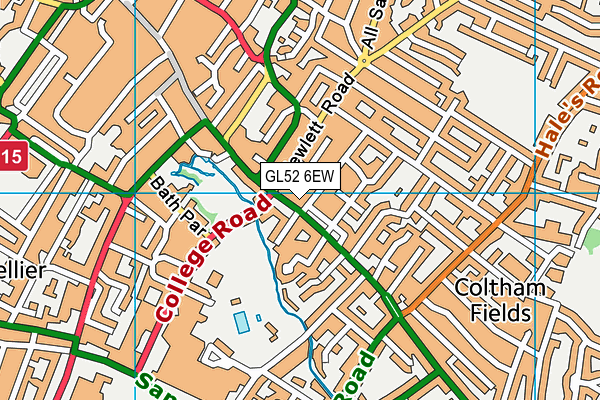 GL52 6EW map - OS VectorMap District (Ordnance Survey)