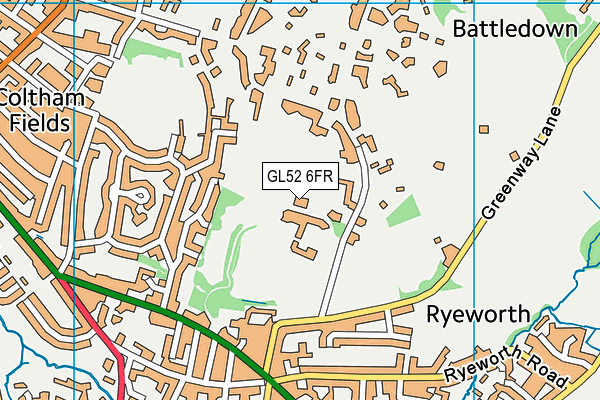 GL52 6FR map - OS VectorMap District (Ordnance Survey)