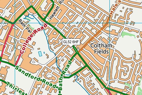 GL52 6HF map - OS VectorMap District (Ordnance Survey)