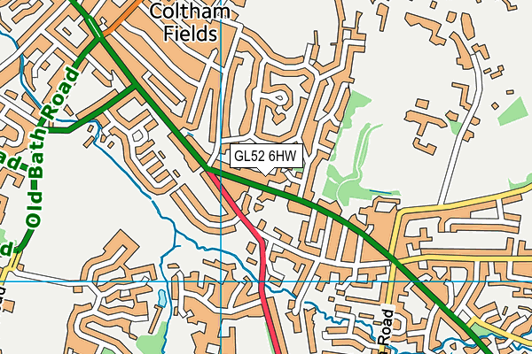 GL52 6HW map - OS VectorMap District (Ordnance Survey)