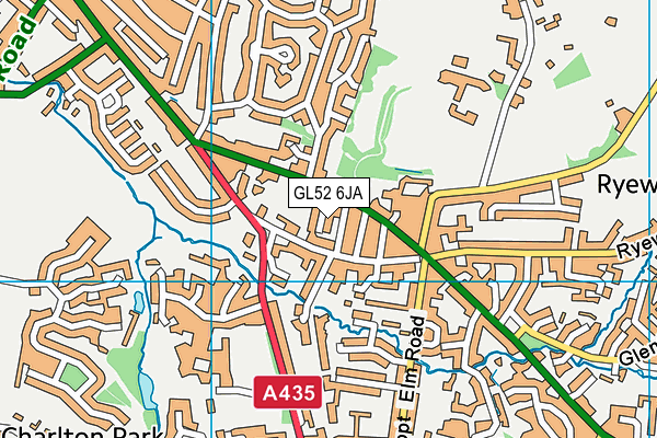 GL52 6JA map - OS VectorMap District (Ordnance Survey)