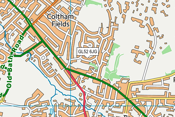GL52 6JG map - OS VectorMap District (Ordnance Survey)