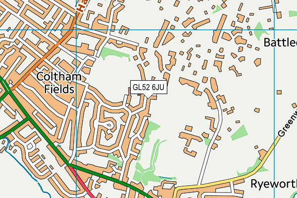 GL52 6JU map - OS VectorMap District (Ordnance Survey)
