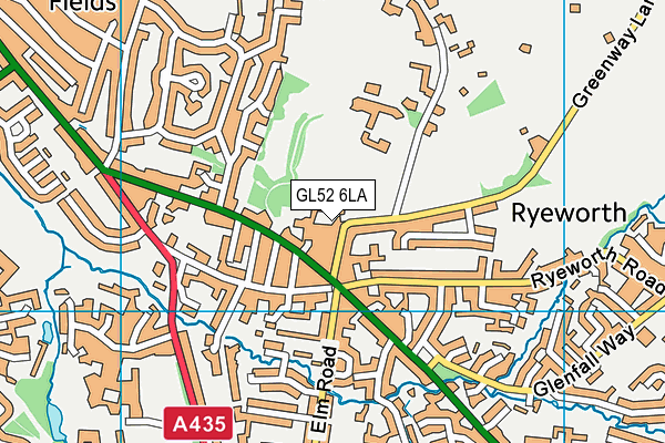 GL52 6LA map - OS VectorMap District (Ordnance Survey)