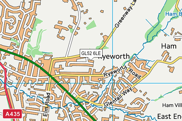 GL52 6LE map - OS VectorMap District (Ordnance Survey)