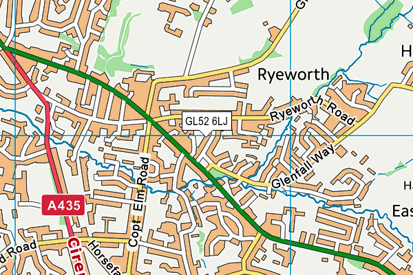 GL52 6LJ map - OS VectorMap District (Ordnance Survey)