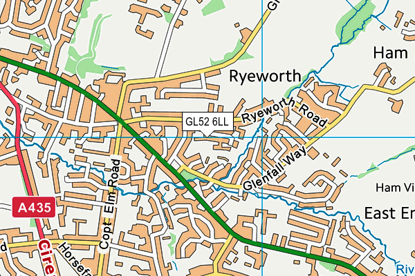 GL52 6LL map - OS VectorMap District (Ordnance Survey)