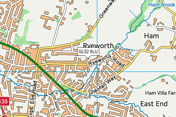 GL52 6LU map - OS VectorMap District (Ordnance Survey)