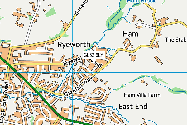 GL52 6LY map - OS VectorMap District (Ordnance Survey)