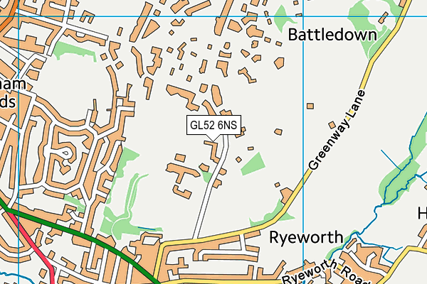 GL52 6NS map - OS VectorMap District (Ordnance Survey)