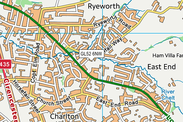 GL52 6NW map - OS VectorMap District (Ordnance Survey)